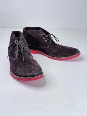 Kurt Geiger Dark Brown Suede Chukka Boots with Red Sole